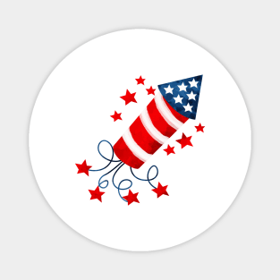 Watercolor Firework 4th of july stars Magnet